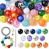 Round Opaque Acrylic Beads Kit OACR-CJC0002-05B-1