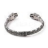 304 Stainless Steel Dragon Open Cuff Bangle for Men Women BJEW-M230-02AS-3