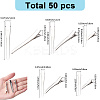 50Pcs 5 Styles Iron Alligator Hair Clip Findings FIND-GF0008-06-2