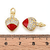 Brass Micro Pave Cubic Zirconia Pendants KK-N265-12G-3
