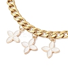 Alloy Enamel Flower Charm 304 Stainless Steel Cuban Link Chain Bag Decorative Chains FIND-JF00160-01-4