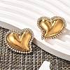 Heart 304 Stainless Steel Micro Pave Clear Cubic Zirconia Stud Earrings EJEW-V016-01G-01-3
