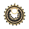 304 Stainless Steel & Brass & Dyed & Heated Natural Black Onyx & TOHO Glass Seed Beaded Pendants PALLOY-MZ01379-03-1