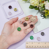 12Pcs 6 Styles Natural Chinese Southern Jade & Fluorite & Red Tiger Eye & Grey Agate & Labradorite & White Jade European Beads G-NB0005-90-3