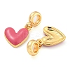 Rack Plating Alloy Enamel Heart European Dangle Charms FIND-B034-20G-02-2