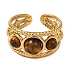 Round Natural Tiger Eye Finger Rings RJEW-Q822-31G-01-2