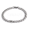 Tarnish Resistant Unisex 304 Stainless Steel Curb Chain/Twisted Chain Bracelets X-STAS-D0002-40P-4