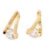 Brass Micro Pave Clear Cubic Zirconia Round Hoop Earrings EJEW-P331-09G-4