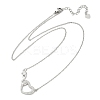 Brass Pave Clear Cubic Zirconia Infinity Heart Pendant Nceklaces for Women NJEW-V011-01P-4