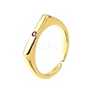 Brass Micro Pave Cubic Zirconia Cuff Rings for Women RJEW-H247-16G-01-4