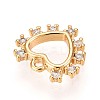 Brass Micro Pave Clear Cubic Zirconia Pendants KK-T075-06G-2