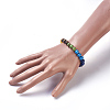 Natural Mixed Stone and Resin Stretch Bracelets BJEW-JB03907-01-4