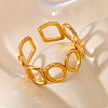 201 Stainless Steel Oval Link Chain Cuff Rings FS-WG16057-27-1