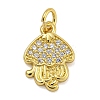 Marine Theme Rack Plating Brass Micro Pave Cubic Zirconia Pendants KK-I718-28G-04-1