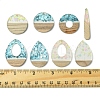 16Pcs 8 Styles Transparent Resin & White Wood Pendants RESI-FS0001-82-5