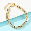304 Stainless Steel Curb Chain Bracelets for Women BJEW-G747-05G-1