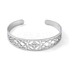 Non-Tarnish Hollow Out Knot 304 Stainless Steel Open Cuff Bangles for Women LS-BJEW-G701-02P-2