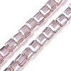 Electroplate Transparent Glass Beads Strands EGLA-B011-07A-PL02-1