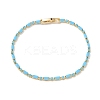 Synthetic Turquoise Tennis Bracelets KK-CBA964F-01G-03-4