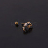 316L Surgical Stainless Steel Micro Pave Clear Cubic Zirconia Cartilage Earrings WG14BE9-14-3