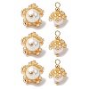 Cylinder Seed Beaded Flower Pendants PALLOY-MZ00705-3