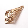 Apetalous Filigree Brass Bead Cones KK-N0089-02KCG-2