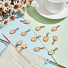 Wood Owl Pendant Locking Stitch Markers HJEW-NB00124-4