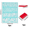 Gorgecraft 2Pcs Leaf Pattern Self-Adhesive Silk Screen Printing Stencil DIY-GF0004-13-5