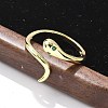 Brass Micro Pave Cubic Zirconia Cuff Rings for Women RJEW-Z084-01G-04-3