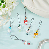 6Pcs 6 Style Alloy Enamel Pendant Decorations HJEW-WR00045-4