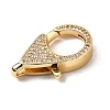 Brass Clear Cubic Zirconia Lobster Claw Clasps KK-Z078-49C-G-2
