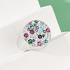 Brass Micro Pave Cubic Zirconia Finger Rings for Women RJEW-C129-09P-3