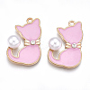 Alloy Enamel Kitten Pendants X-ENAM-S115-045B-1