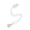 Brass Micro Pave Cubic Zirconia Ends with Chains LS-KK-U043-05S-1