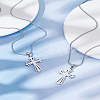 2Pcs 304 Stainless Steel Cross Pendants STAS-LP0002-80-1