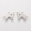 304 Stainless Steel Puppy Silhouette Charms STAS-Q201-T086-2