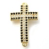 Brass Pave Black & Clear Cubic Zirconia Connector Charms KK-M101-02I-G01-1