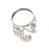 Woven Bezel 304 Stainless Steel Cuff Ring Components SA-CBAD8FA-01P-05-1