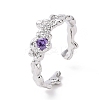 Cubic Zirconia Open Cuff Ring LS-RJEW-D119-06P-1