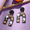 Arch with Ghost Pattern Acrylic Dangle Stud Earrings FS-WG2B12F-01-3