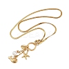 Beach 304 Stainless Steel Starfish Whale Pendant Necklaces NJEW-D337-01G-2