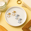 2 Pairs 2 Colors Brass Micro Pave Clear Cubic Zirconia Stud Earrings EJEW-GO0003-27-3