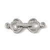 Brass Pave Clear Cubic Zirconia Fold Over Clasps KK-M320-21P-1