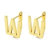 Brass Letter Stud Earrings for Women EJEW-A038-01W-G-1