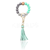 1Pcs Silicone Round Beaded Keychain Wristlet AJEW-CL0001-11B-5