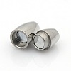 Tarnish Resistant 304 Stainless Steel Smooth Surface Magnetic Clasps with Glue-in Ends Fit 4mm Cords STAS-O042-11-1