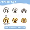 200Pcs 2 Colors Brass Crimp Beads Covers KK-SP0001-88-2