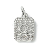 Rack Plating Brass Micro Pave Clear Cubic Zirconia Charms KK-G501-01Q-P-1