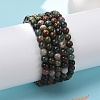 Natural Indian Agate Bead Stretch Bracelets X-BJEW-K212-A-010-2
