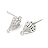 Brass Micro Pave Cubic Zirconia Stud Earring Findings LS-KK-Z094-13P-2